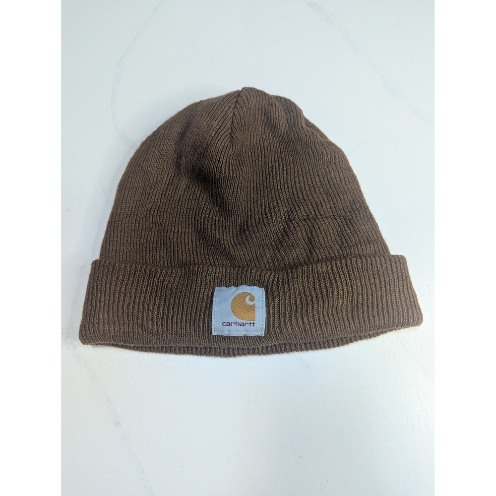 Carhartt Acrylic Watch Hat Beanie Brown Knit Logo Patch A18 BRN One Size F19